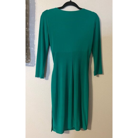 Ralph Lauren Dress 4 Green 3/4 Long Sleeve Stretch Washable Career Church - Picture 10 of 14
